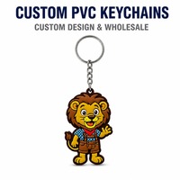 Llavero de PVC con Mascota de León de Dibujos Animados Personalizado al por Mayor, Figura de Goma Suave con Personaje de Marca OEM, Disfraz Bávaro, Anillo para Llaves, Regalo a Granel