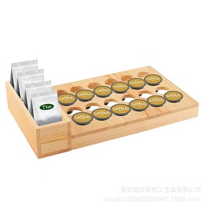 Estante de almacenamiento de cápsulas de café de madera para mostrador de cafetería, estante de almacenamiento de cápsulas de café y bolsitas de té de madera, organizador de bolsitas de té. - Product Image 5