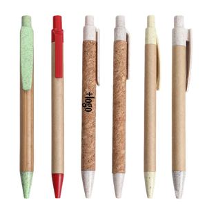 Hot Selling Günstige Weizens troh Drücker Cork Grip Kugelschreiber Natural Ball Pen Cork - Product Image 3