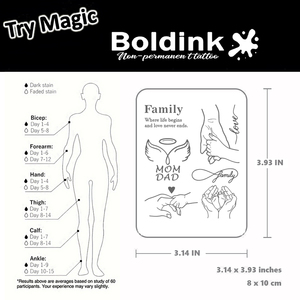 Tatuaje de Tinta de Jagua Boldink Personalizado, Realista, Familiar, Arte Corporal, Resistente al Agua, Larga Duración (2 Semanas) - Product Image 4