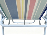 Chaise de plage pliable Bungee avec accoudoirs, chaise de camping extérieure légère en tissu rayé pour patio, piscine et jardin