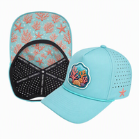 Casquettes de baseball personnalisées pour hommes à visière plate avec logo en PVC, casquettes de golf perforées découpées au laser, casquettes imperméables Hydro Trenches
