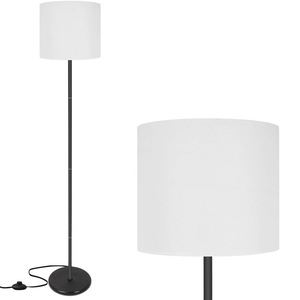 Lámpara de Pie Minimalista con Pantalla Cilíndrica Blanca, Base Metálica, LED E26, Luz Blanca Cálida 3500K, Altura Ajustable, Regulable, CRI 90 - Product Image 1