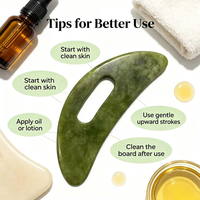 Rouleau de massage facial et Gua Sha en jade Xiuyan naturel pour le corps et le visage, anti-rides et amincissant