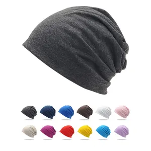 Unisex malha Beanie Hat logotipo personalizado Slouchy Baggy inverno malha chapéus Winter Cap para homens mulheres