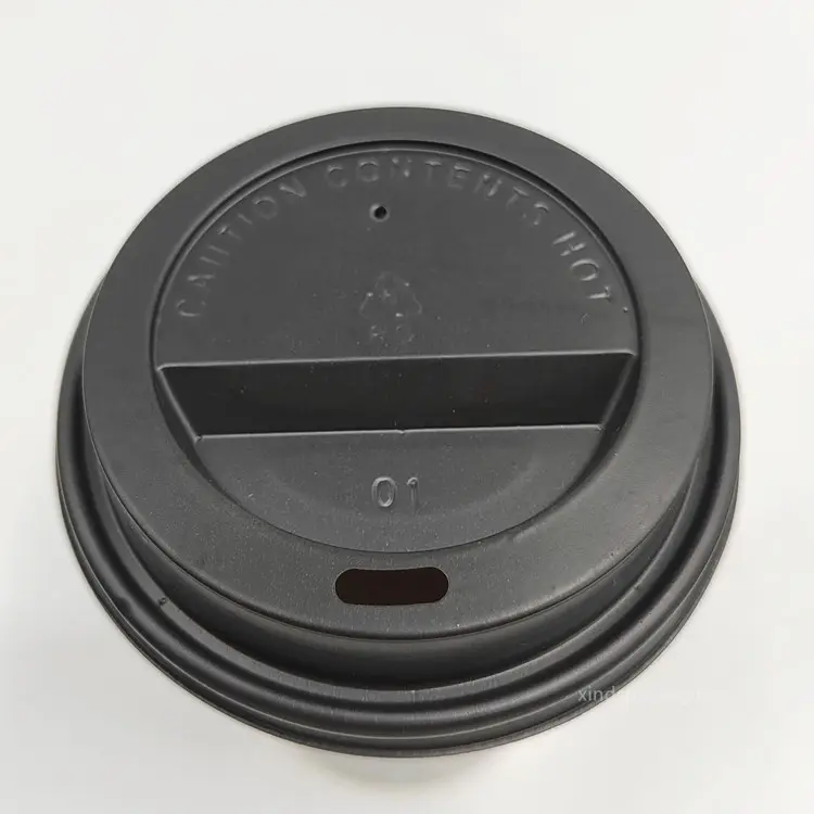 コーヒー紙コップ用プラスチック蓋カバーホットドリンクカップ用使い捨て黒カバー