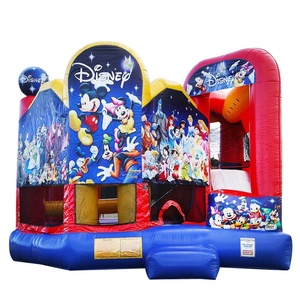 5 Trong 1 Mickey Mouse Bouncy Castle Inflatable Combo Trẻ Em Vui Inflatable Jumping Castle Trò Chơi Bounce House Combo Với Slide - Product Image 1