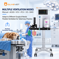 Appareil d'anesthésie mobile à gaz pour usage clinique vétérinaire OliveVet, alimenté par turbine