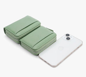 20 cartes femmes en cuir véritable fermeture éclair portefeuilles sac à main porte-cartes portefeuilles - Product Image 6