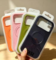 Coque de téléphone magnétique en silicone liquide d'usine pour iPhone 17 Pro Max avec support pliable anti-huile et nettoyable