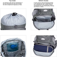 Tas punggung camping kapasitas besar, tas ransel berkemah, tas hiking, tas lapangan, ringan, kapasitas besar, kustom, 55 liter