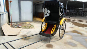 Vélo-rickshaw chinois ancien / Rickshaw robuste et confortable de qualité avec pare-soleil pour passagers - Product Image 5