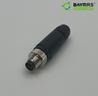 Connecteur circulaire M8 à 4 broches de type A, mâle, à bornes à vis droites, expédié d'usine, pour applications industrielles