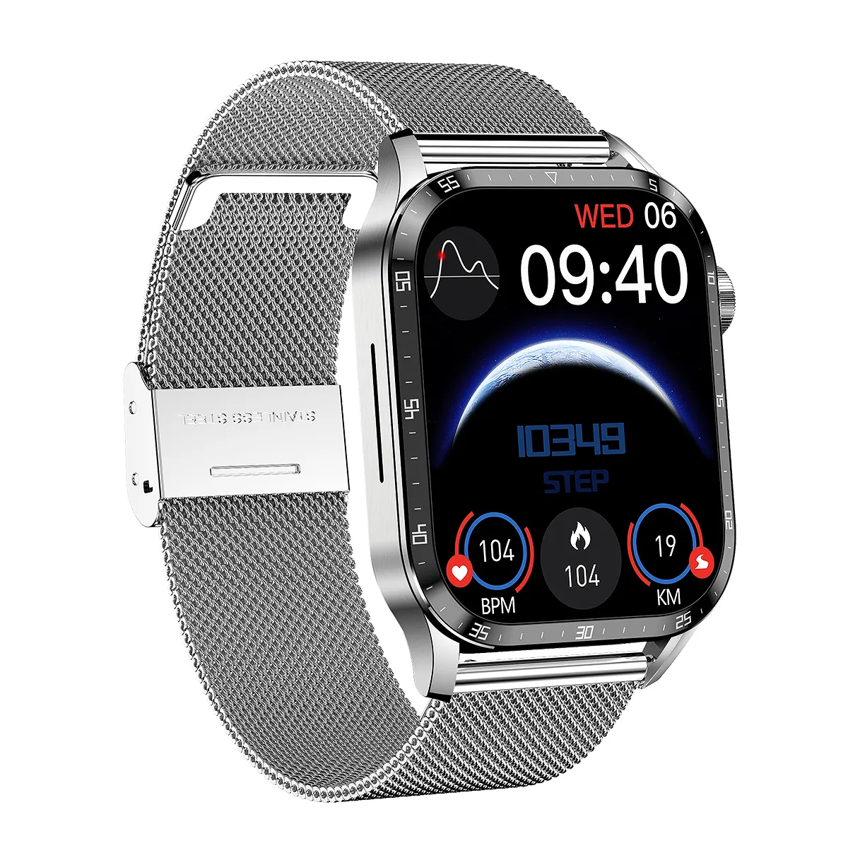 New Gt4 Reloj Inteligente 1.91 High Definition Large Screen Heart Rate Blood Pressure Oxygen Sleep Health Monitor Smart Watch