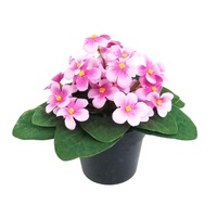 Vente en gros de bonsaïs artificiels en violettes de 16 cm de haut, faux bonsaïs en violettes en pot