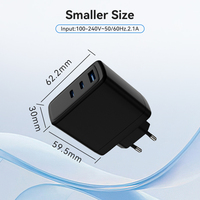 Chargeur compact Merryking EU Plug 100w GaN, chargeurs rapides avec USB-A et TYPE-C pour tous les types de téléphones Android