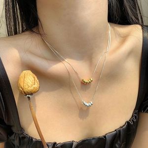 Dylam en Stock, Joyería Fina, Diseño Minimalista, Accesorios Diarios para Mujer, Collar con Colgante de Cadena de Perlas de Plata S925 con Rodio - Product Image 5