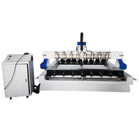 APEX Routeur CNC 3D multi-têtes contrôlé par DSP avec roulements et servomoteurs pour la sculpture sur bois et la décoration de meubles