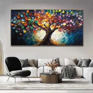 Handmade hiện đại cuộc sống cây Acrylic sơn đầy màu sắc tối giản Boho tường nghệ thuật cho phòng khách trang trí nội thất trừu tượng cảnh quan vải - Product Image 4