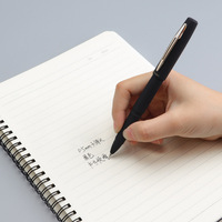 Stylo bille en gel personnalisé pour usage professionnel, noir, caoutchouté, toucher doux, avec logo personnalisé et encre gel noire, rouge, bleue de 0,5 mm