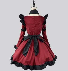 Ecowalson mujeres Lolita Maid Cosplay disfraz Anime Kawaii rojo estilo chino vestido de sirvienta traje de fiesta de <span class=keywords><strong>Halloween</strong></span> - Product Image 5