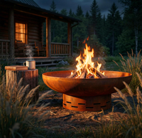 Brasero multifonctionnel en acier Corten - Bol en métal rustique pour l'ambiance du jardin et du patio