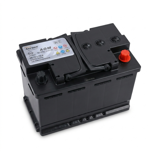 New Anyuan 12V 70Ah 670CCA AGM Automotive Maintenance-Free Start Stop Battery for SUV and Passenger Cars