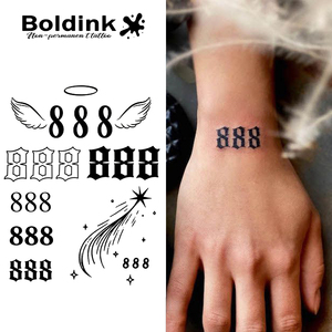 <span class=keywords><strong>Tatuaggio</strong></span> Semipermanente Boldink Black Angel Number 888 Shooting Star per Mani e Corpo, Impermeabile, Lunga Durata 2 Settimane, a Base di Succo Jagua - Product Image 1