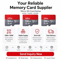 Carte SD Ultra Micro Mini en plastique 64 Go 128 Go 256 Go A1 C10 U1 150 Mo/s pour téléphone et tablette Android, garantie 10 ans