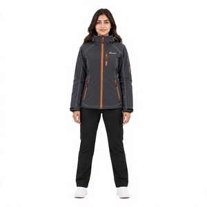 Veste d'hiver imperméable respirante à séchage rapide pour femme Tiger of Sweden avec fermeture éclair orange en gris foncé - Product Image 1
