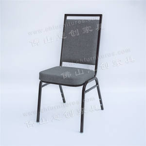 Cojín gris metálico apilable sillas de comedor para banquetes de hotel de lujo - Product Image 1