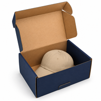 Boîte d'expédition personnalisée en carton ondulé pour casquettes de baseball, emballage recyclable en carton ondulé E pour casquettes snapback et trucker