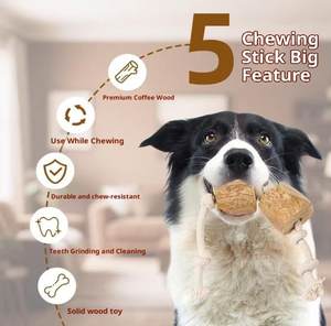 Jouet en corde à nouer écologique à lancer et à mâcher et bâton à mâcher en bois de café naturel, ensemble de jouets à mâcher pour <span class=keywords><strong>chien</strong></span> en bois de café - Product Image 2