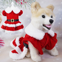 Robe de Noël 2026 la plus vendue pour animaux de compagnie en polyester, décorée de flocons de neige, à manches à volants, collection automne-hiver, style Père Noël