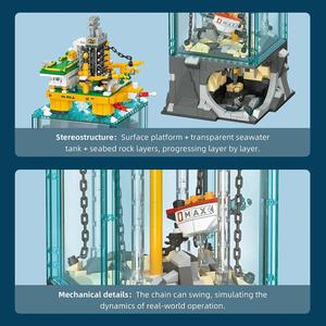 Plateforme de Forage Offshore Miniature pour Puits Pétroliers et Exploitation Minière en Mer Profonde, Blocs de Construction, Briques, Jouets, Ornements de Bureau, Cadeau JJ9215 - Product Image 3