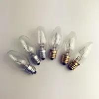 Filamento de tungsteno de vidrio de 110V y 220V, luz Edison Vintage, E12, E14, 5W, 7W, 10W, 15W, C7, bombillas de vela incandescentes