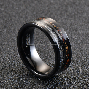 Đen vonfram vô hình thiết lập người đàn ông khủng long xương Thiên Thạch Inlay Nhẫn cưới cổ điển engagement món quà kỷ niệm - Product Image 6