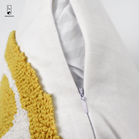 Housse de coussin brodée au motif citron d'été avec pompons, style bohème, pour canapé, décoration intérieure, vente en gros