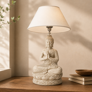<b>Buddha</b> Table Lamp Natural <b>Stone</b> Modern Design Durable Eco-Friendly for Living Room Farmhouse Home Office - Product Image 2