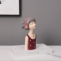 Statue de buste de fille pour la décoration de la maison, salon, résine, accessoires de décoration de table intérieure pour l'appartement