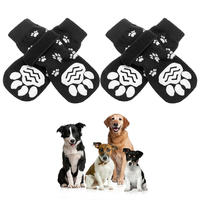 Chaussettes de sport pour chiens et chats Lovoyager Classic en coton imperméable et écologique - Motif rayé antidérapant Tailles S/M/L