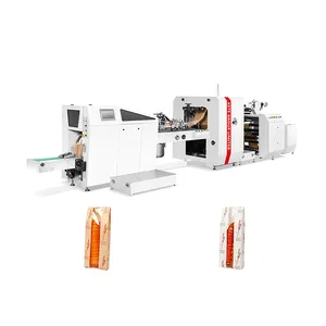 Roll Fed V Bottom Paper Bag Making Machine KFC Cookies Snack Small Flat V Bottom Fast Food Paper Bag Forming Making Machine