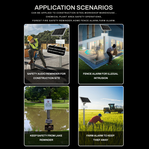 10 Wát ngoài trời không thấm nước loa không dây âm thanh & ánh sáng cảnh báo với chuyển động & lò vi sóng cảm biến an ninh còi báo động - Product Image 6