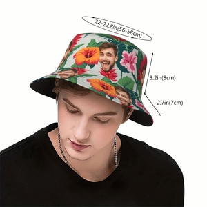 Custom Face Bucket <b>Hat</b> Design Your Own Photo Personalized Fisherman Cap for <b>Men</b> and Women <b>Summer</b> Funny Beach and Travel <b>Hat</b> - Product Image 2