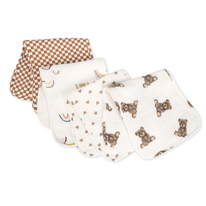 Bán Buôn 100% Bông Mềm Mô Hình Phim Hoạt Hình <span class=keywords><strong>Burp</strong></span> Miếng Đệm Sơ Sinh Vai Yếm Với 6 Lớp Tươi Burping Yếm - Product Image 6