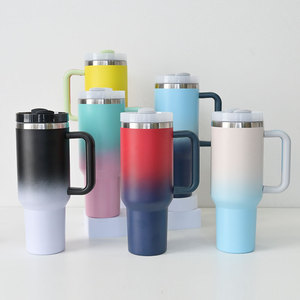 Custom Tumbler <b>Cup</b> Travel Mugs Adventure Reusable Insulated Stainless Steel 40 Oz 40oz Tumbler <b>With</b> Handle And <b>Straw</b> - Product Image 6