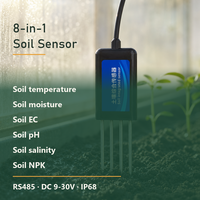 Capteur intégré de test du sol pour la surveillance des fermes et des jardins, protocole Modbus RTU, détection du pH, de l'EC et du NPK, conception plug-and-play