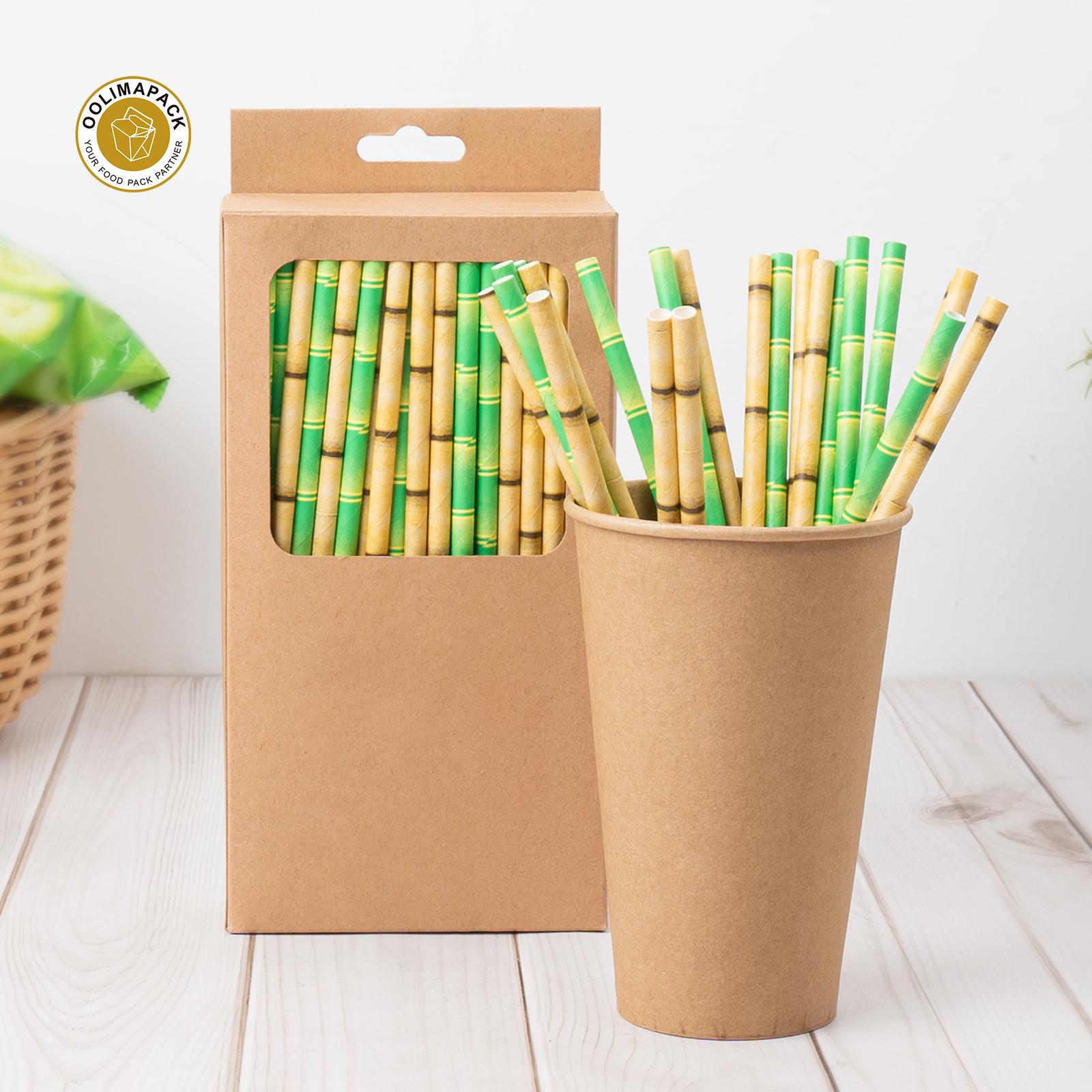 Biodegradable Drinking Paper Straws Decoration Colorful Coffee Juice Tea Disposable Straw