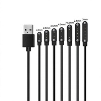 Câble de charge magnétique universel pour montres connectées pour enfants, à broches droites 2/4/5, conducteur en cuivre pur PVC, cordon d'alimentation USB