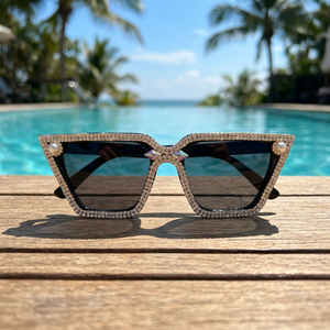 Luxurious Cat Eye <b>Sunglasses</b> Full Rim Rhinestone Frame UV400 Protection Women Accessories - Product Image 3